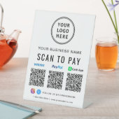 Signe De Table Logo Scan to Pay Paypal Venmo CashApp Codes QR (In SItu)