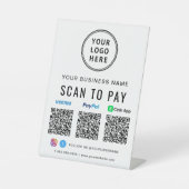 Signe De Table Logo Scan to Pay Paypal Venmo CashApp Codes QR (Recto)