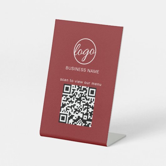Signe De Table Logo simple Bourgogne Code QR Moderne (Recto)