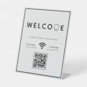 Signe De Table Logo simple dent Bienvenue WIFI QR Code (Recto)