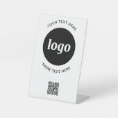 Signe De Table Logo simple et code QR texte (Recto)