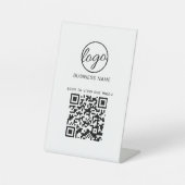 Signe De Table Logo simple Menu Restuarant QR Code Business (Recto)
