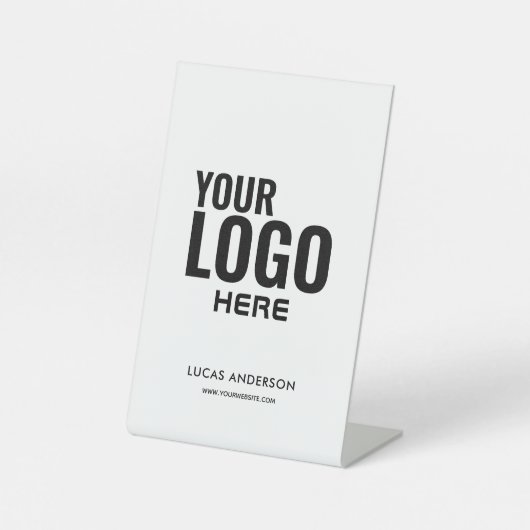 Signe De Table Logo Simple Moderne Professionnel Signal Pedestal (Recto)