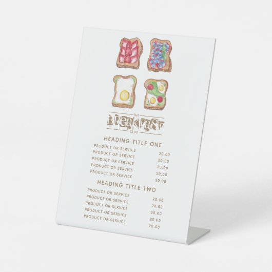 Signe De Table Logo Waterton Petit-déjeuner Restaurant Business (Recto)