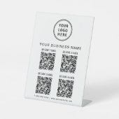 Signe De Table Logos d'entreprise 4 codes QR (Recto)
