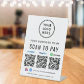 Signe De Table Logos Scan to Pay Paypal Venmo CashApp Codes QR