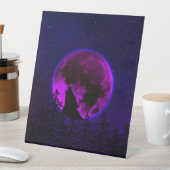 SIGNE DE TABLE LOUP HURLANT LUNE MAGENTA (In SItu)