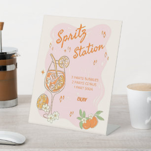 Signe De Table Love at First Spritz Fête des mariées Bar Sign, Sp