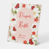 Signe De Table Love bug ladybug daisies baby shower diaper tomett (Recto)