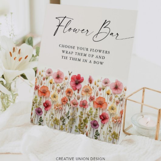 Signe De Table Love In Bloom Fête des mariées Flower Bar Sign