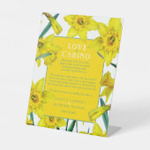 Signe De Table Love is caring yellow spring wedding health peche (Recto)