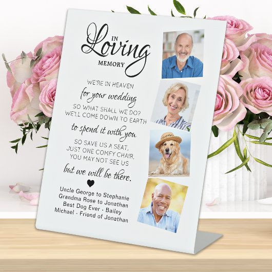 Signe De Table Love Memory 4 Photo Heaven Poem Mariage Memorial