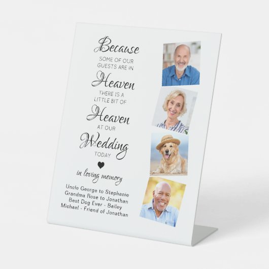 Signe De Table Love Memory 6 Photo Heaven Mariage Memorial (Recto)