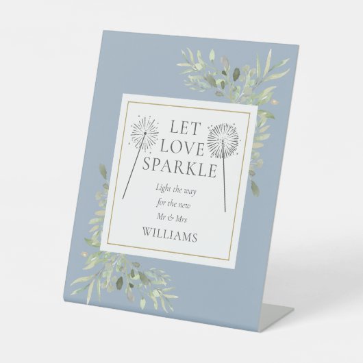 Signe De Table Love Sparkle Verdure Dusty Blue Mariage (Recto)