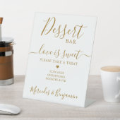 Signe De Table Love Sweet Personnalisé Gold Mariage Dessert Bar (In SItu)