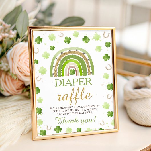 Signe De Table Lucky Charm Diaper Raffle Table Sign