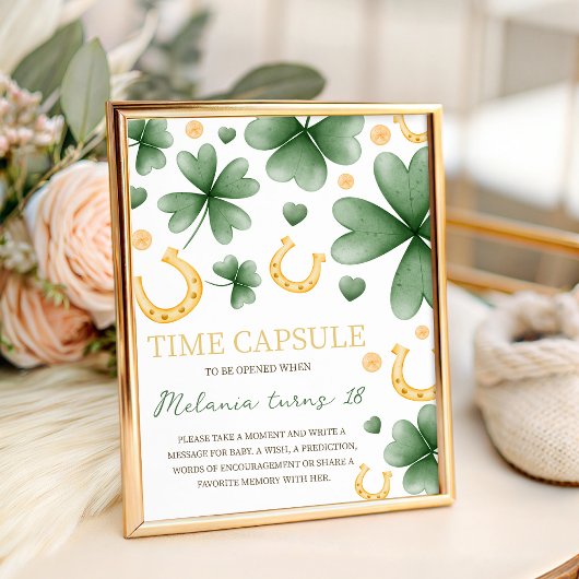 Signe De Table Lucky One 1st Birthday Time Capsule Sign