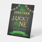 Signe De Table Lucky One St. Patrick's Day 1er anniversaire Bienv (Recto)