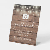 Signe De Table Lumières de Chaîne en Bois Rustique Livre d'Or Pho (Recto)