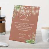 Signe De Table Lumières vertes Terracotta Jenga Mariage Livre d'o (In SItu)