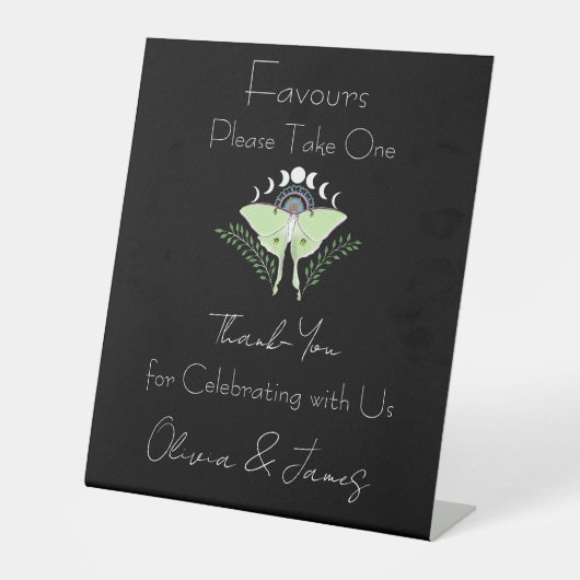 Signe De Table Luna Moth Moon Phases mariage Faveurs (Recto)