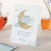 Signe De Table Lune et étoiles Refoulage Signal Baby shower bleu (In SItu)