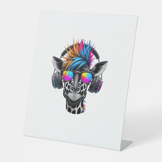 Signe De Table Lunettes de soleil cool Giraffe Casques Giraffes (Recto)