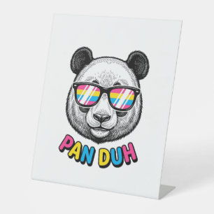 Signe De Table Lunettes de soleil de Panda drôle Vintage Gravure 