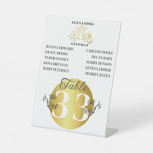 Signe De Table Luxe Romantique Flourdissant Mariage Gold Table Nu (Recto)