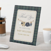 Signe De Table Luxsary  Bear Plaid Baby Shower Favors (In SItu)