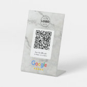 Signe De Table Luxury Marble Google Review QR Code Sign (Recto)