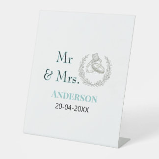 Signe De Table M. et Mme ajoutent le nom de famille date année ca