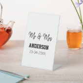 Signe De Table M. & Mme ajouter nom de famille date année mariage (In SItu)