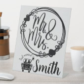 Signe De Table M. & Mme Just Married Mariage Custom Sign (In SItu)