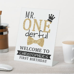 Signe De Table M. ONEderful 1er anniversaire Bienvenue