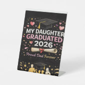 Signe De Table Ma fille est diplômée 2026 (Recto)