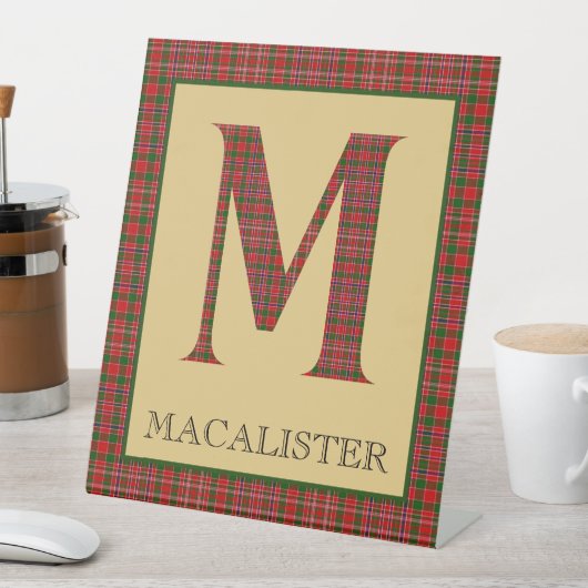 Signe De Table MacAlister Tartan Monogramme M (In SItu)