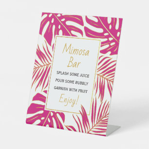Signe De Table Magenta or tropical feuille mariage douche nuptial