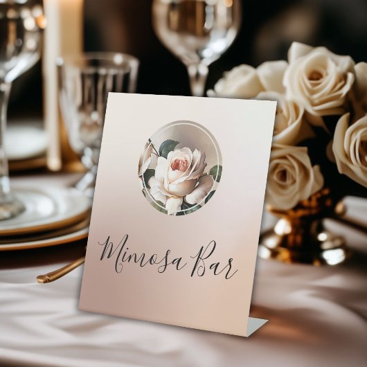 Signe De Table Magnifique Mimosa de Roseau de Soin Rose Beige pou