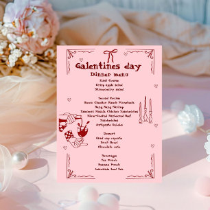 Signe De Table Main Drawn Galentine Day Girl Night Valentine Menu