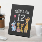 Signe De Table Maintenant, j'ai 12 ans 12e anniversaire au Zoo (In SItu)