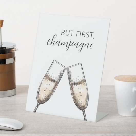 Signe De Table Mais d'abord, affiche du Mariage Champagne (In SItu)