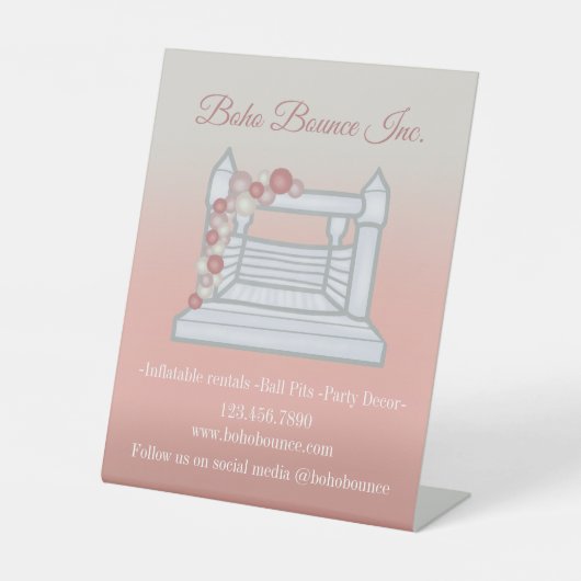 Signe De Table Maison Blanche Bounce Location de Fête gonflable (Recto)