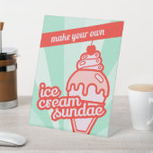 Signe De Table Make your own Ice Cream Sundae Bar Tabletop Sign  (In SItu)
