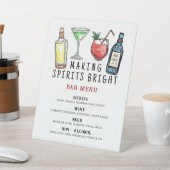 Signe De Table Making Spirits Bright Christmas Bar Menu Sign (In SItu)