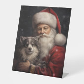Signe De Table Malamute d'Alaska avec Noël du Père Noël (Recto)