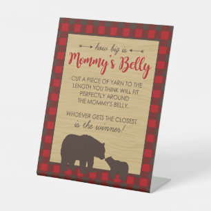 Signe De Table Mama Bear How Big is Mommy's Belly Shower Game