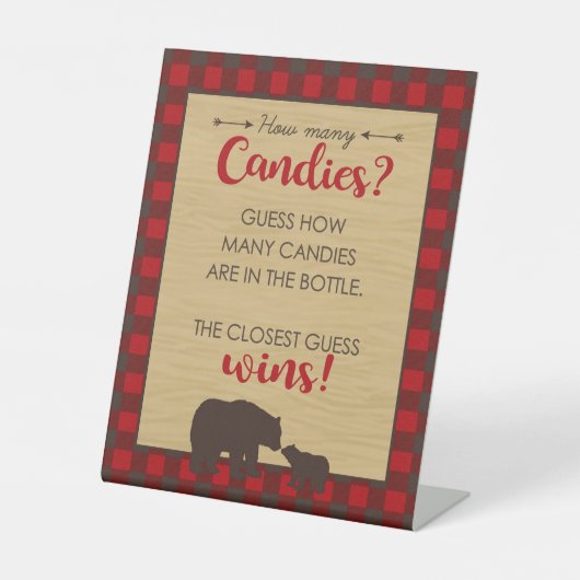 Signe De Table Mama Ours Combien De Candies Partie (Recto)