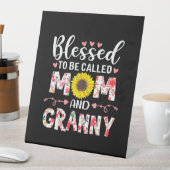 Signe De Table Maman Et Granny Floral Anniversaire (In SItu)