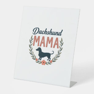 Signe De Table Maman teckel vintage amoureux des chiens floraux v